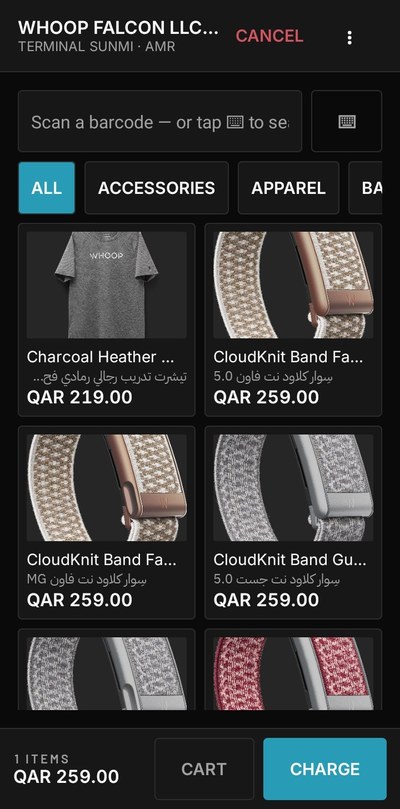 WHOOP retail POS app