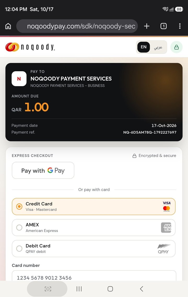 Noqoody payment page